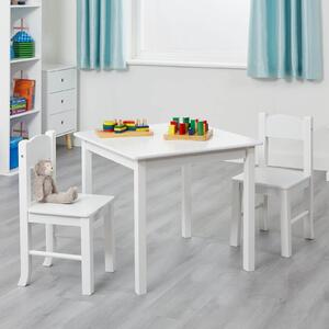 Wooden Table and Chair Set - White
