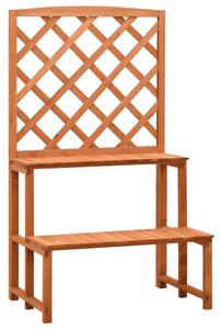 Trellis Planter with Shelves Orange 70x42x120 cm Solid Firwood