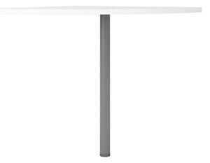 Prima White Corner Desk Top & Grey Steel Legs