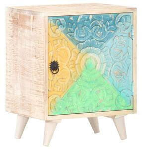 Carved Bedside Cabinet 40x30x50 cm Solid Acacia Wood