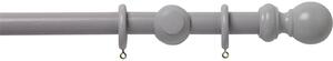 Grey Wood 28mm Curtain Pole with Ball Finials - 1.2m
