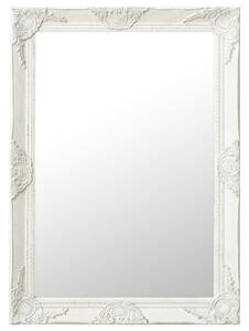 Wall Mirror Baroque Style 60x80 cm White