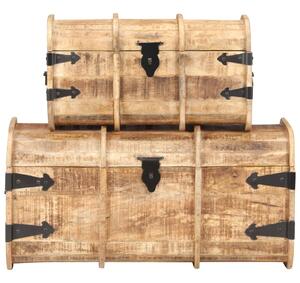 Storage Chests 2 Pieces Solid Mango Wood