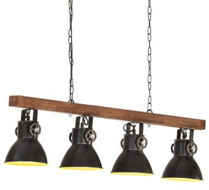 Industrial Ceiling Lamp Black E27 Mango Wood