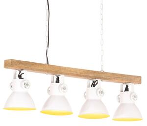 Industrial Ceiling Lamp White E27 Mango Wood