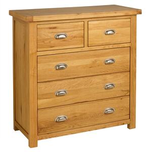Woburn Oak 2 Over 3 Drawer Chest Brown