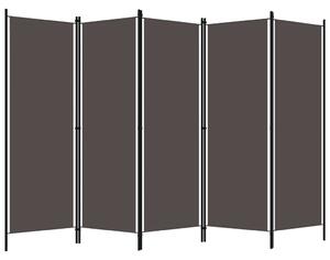 5-Panel Room Divider Anthracite 250x180 cm