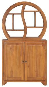 Cabinet with Yin Yang Shelf 70x30x130 cm Solid Teak Wood