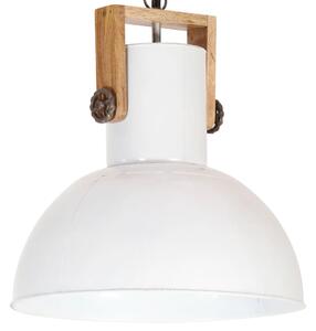 Industrial Hanging Lamp 25 W White Round Mango Wood 42 cm E27