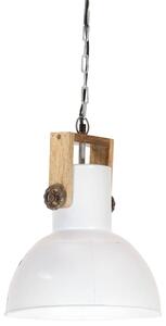 Industrial Hanging Lamp 25 W White Round Mango Wood 32 cm E27