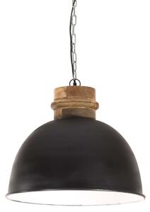 Industrial Hanging Lamp 25 W Black Round Mango Wood 50 cm E27
