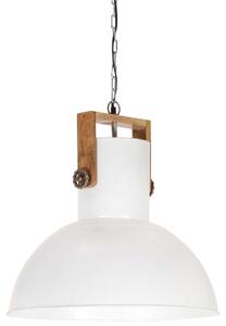 Industrial Hanging Lamp 25 W White Round Mango Wood 52 cm E27