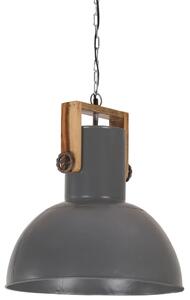 Industrial Hanging Lamp 25 W Grey Round Mango Wood 42 cm E27