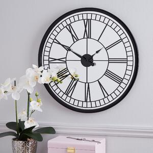 Mirrored 57cm Wall Clock Silver