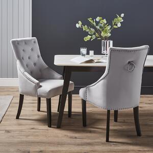 Annabelle Velvet Dining Chairs - Set of 2 - Grey