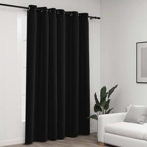 Linen-Look Blackout Curtains with Gromments Anthracite 290x245cm