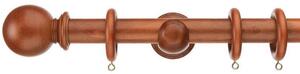 28mm Naturals Wood Pole Ball Finial In Chestnut
