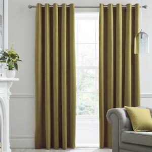 Laurence Llewelyn-Bowen Montrose Ready Made Eyelet Blackout Curtains Ochre