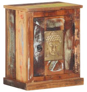 Bedside Cabinet with Buddha Cladding 40x30x50 cm Reclaimed Wood