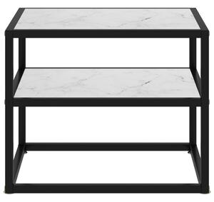 Console Table White 50x40x40 cm Tempered Glass