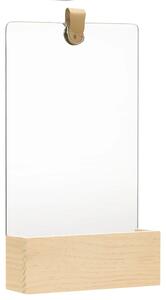 Wall Mirror Solid Pinewood 23x39.5 cm