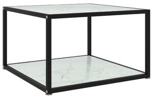 Coffee Table White 60x60x35 cm Tempered Glass