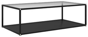 Coffee Table Transparent and Black 120x60x35 cm Tempered Glass