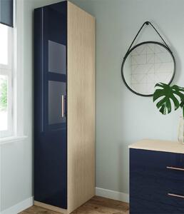 Fitted Bedroom Slab Single Wardrobe - Navy Blue
