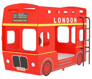 Bunk Bed London Bus Red MDF 90x200 cm