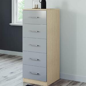 Fitted Bedroom Slab 5 Drawer Chest - Grey