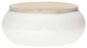 Coffee Table White 68x68x30 cm Solid Mango Wood