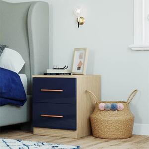 Fitted Bedroom Slab Bedside Chest - Navy Blue