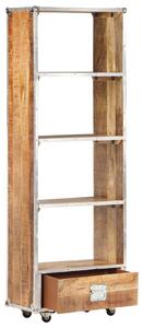 Book Cabinet 56x28x163 cm Solid Rough Mango Wood