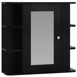 Bathroom Mirror Cabinet Black 66x17x63 cm MDF