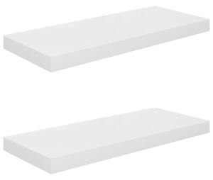 Floating Wall Shelves 2 pcs High Gloss White 60x23.5x3.8 cm MDF