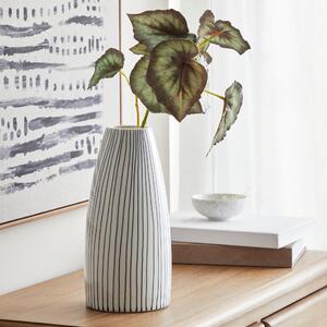 Coastal Ceramic Lines Vase White