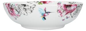 Heavenly Hummingbird Serving Bowl White, Blue and Pink