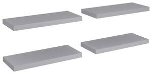 Floating Wall Shelves 4 pcs Grey 60x23.5x3.8 cm MDF