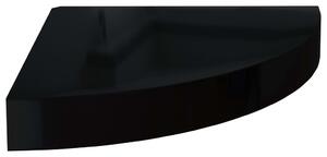Floating Corner Shelf High Gloss Black 25x25x3.8 cm MDF