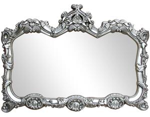 Ormolu Ornate Wall Mirror 85x117cm Silver Silver