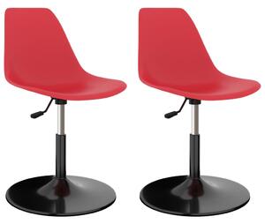 Swivel Dining Chairs 2 pcs Red PP