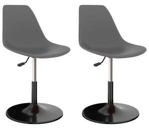 Swivel Dining Chairs 2 pcs Light Grey PP