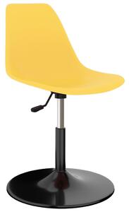 Swivel Dining Chairs 4 pcs Yellow PP