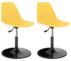 Swivel Dining Chairs 2 pcs Yellow PP