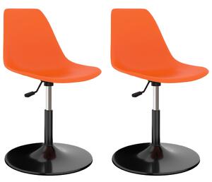 Swivel Dining Chairs 2 pcs Orange PP