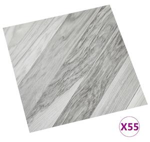 Self-adhesive Flooring Planks 55 pcs PVC 5.11 m² Grey Striped