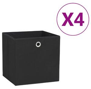 Storage Boxes 4 pcs Non-woven Fabric 28x28x28 cm Black
