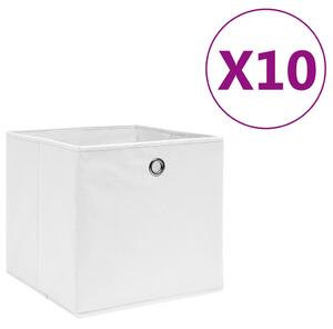Storage Boxes 10 pcs Non-woven Fabric 28x28x28 cm White