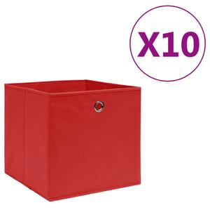 Storage Boxes 10 pcs Non-woven Fabric 28x28x28 cm Red