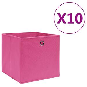 Storage Boxes 10 pcs Non-woven Fabric 28x28x28 cm Pink